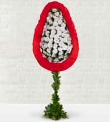 Yapay Kırmızı Beyaz Çelenk